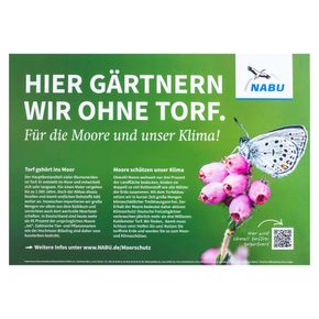 Schild „Torffrei gärtnern"