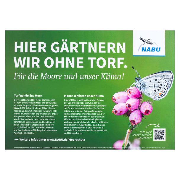 Schild „Torffrei gärtnern"