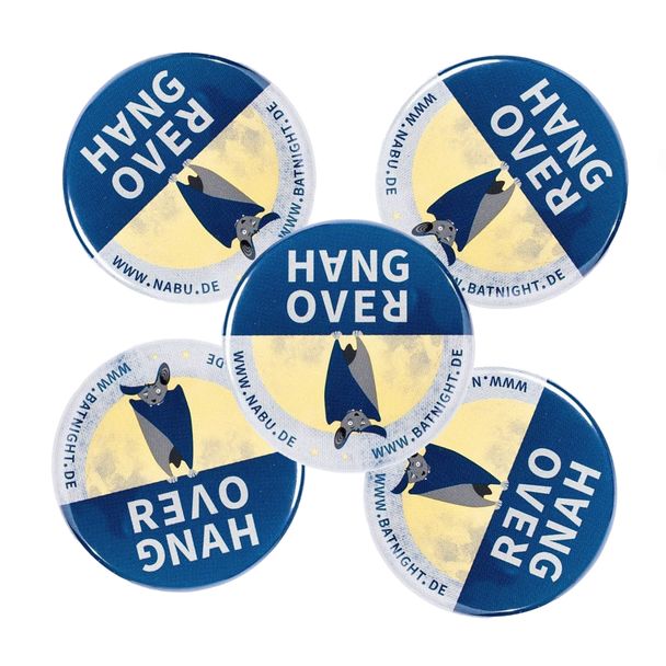 Fledermaus Button Hangover, 5 Stück