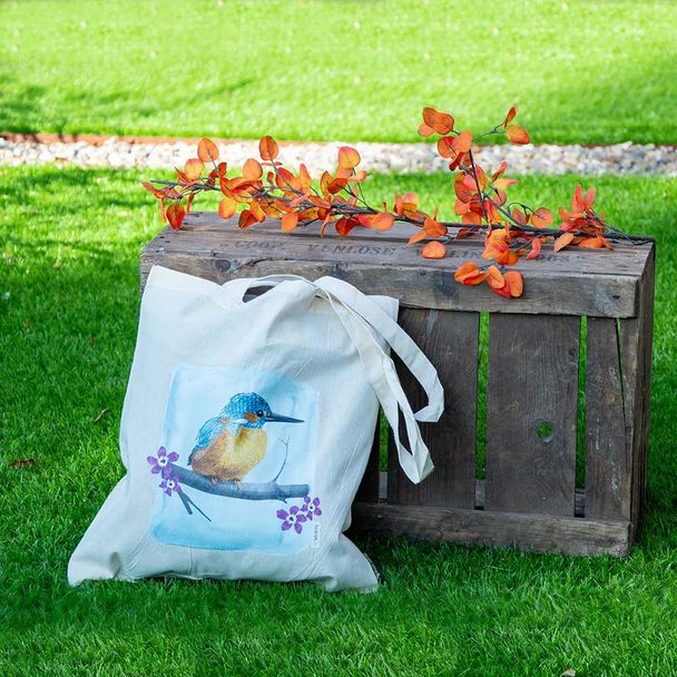 Baumwolltasche Eisvogel