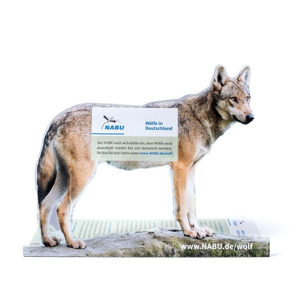 Tischaufsteller Wolf "to go"